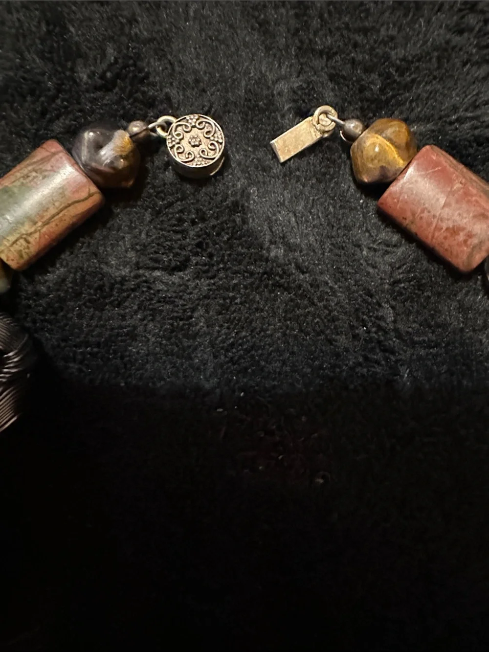 Statement Brown and Amber Beaded Necklace Unique texturesSubstances